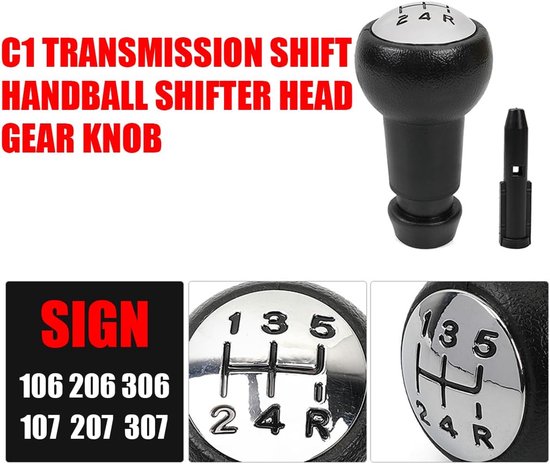 Schakelknop Auto - Pookknop Handbak - Comfortabel Rijden - Universele Pasvorm Adapter - 10cm Lengte - Zwart — afbeelding 5