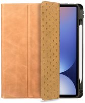 Rosso Elite Hoes Geschikt voor Samsung Galaxy Tab S10 Lite / S10 FE / S9 FE / S9 - 2-in-1 Echt Leer Book Case en Back Cover - Magnetisch Uitneembaar Hoesje - Beschermhoes Licht Bruin