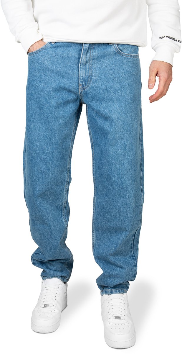 PITTMAN Heren Jeans Titan – Loose Fit – Denim – Blauw – 5-pocket