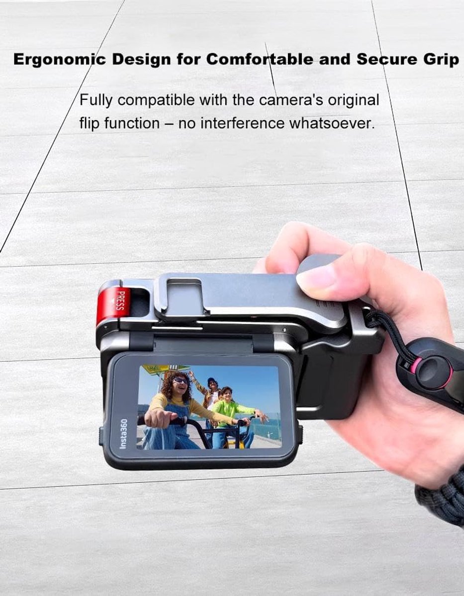 Camera Side Handle Grip Xplorer Kit voor Insta.360 Ace Pro 2/Ace Pro/Ace, Camera Cage met Koude Schoen Interface en Sluiter, Handvat met 1/4 schroef interface voor Vlogging & Travel Shoot thumbnail 6