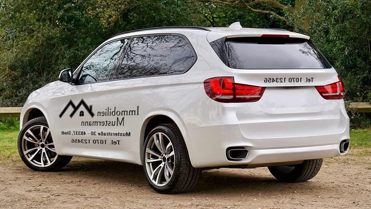 Stickers zelf vormgeven plakletiket belettering gewenste tekst als autosticker