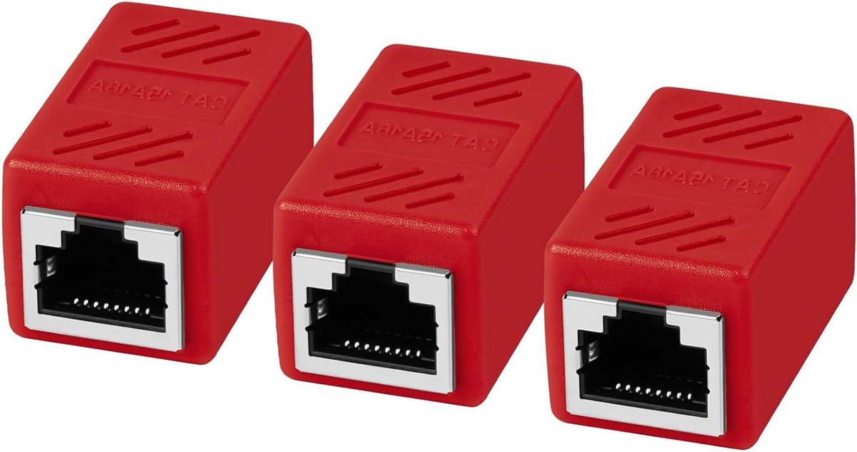 Ethernet Koppeling - Netwerk Connector - Kabels Verlengen - Volledig Metalen Afscherming - 3.6cm x 2cm - Zwart