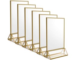 Gardenlovers Ball Stand, 6 x Acrylic Stands with Gold Side Edges - Can Also Be Used as Advertising Display/Table Stand for Wedding Party or Counter (14.8 x 21 cm (A5))