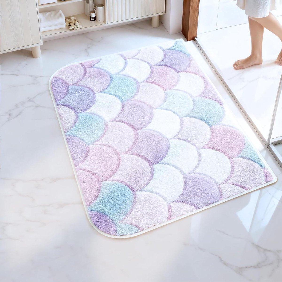 BLESWIN Badmat, 60 x 91 cm, zachte microvezel badmatten voor de badkamer, antislip, laagpo