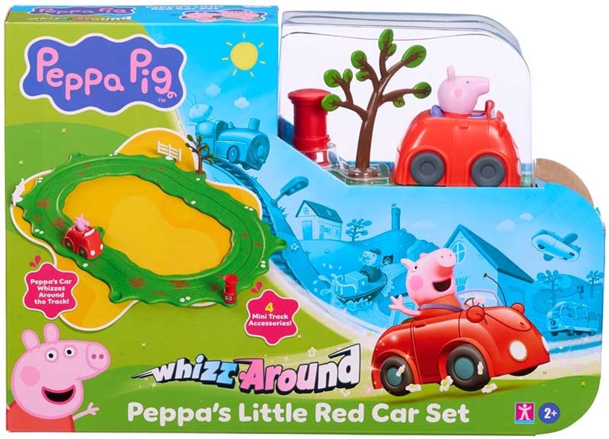 Chillfactor Peppa Pig speelgoed auto set - Peppa's rode auto motorisch.