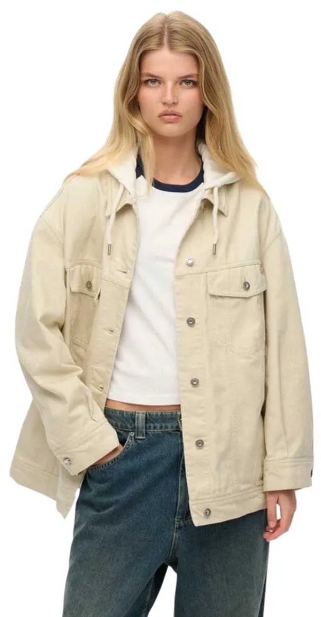 Superdry Relaxed Trucker Jas S Vrouw Oat Bran