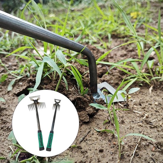 2 Stuks Handmatige Onkruidverwijderaar met Handvat, Tuin Gereedschap voor Efficiënte Onkruidbestrijding en Onderhoud van Gazons — afbeelding 4