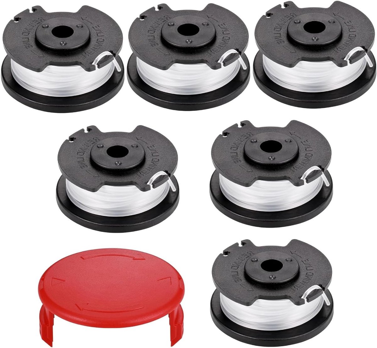 6 Reserve Draadspoelen voor One-Hell GE-CT 18/28 Li TC, 1.6 mm, Compatibel met Einhell TLE-03, Ideaal voor Bosmaaier en Tuinonderhoud