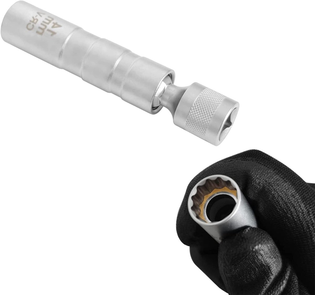 Universele Magnetische Bougiesleutel 14mm/16mm - Dunne Wand 12-Punt Rotating Bougiesleutel voor Eenvoudige Bougiewissel en Verwijdering
