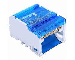 Din Rail Verdeelblok - 407 Aansluitdoos voor Elektrische Installaties, 125A 500V - Compact Ontwerp met Transparante Stofkap en Veiligheidsfuncties
