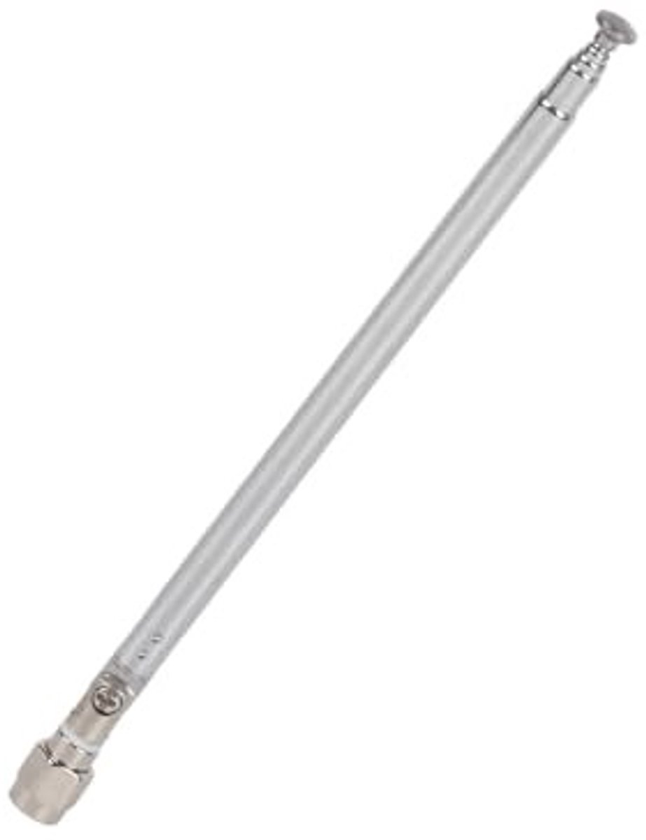 Dailygoody - Telescopische antenne - 6 secties antenne - Duurzaam materiaal - Zilver - Mannelijke connector - Geschikt voor radio TV - 40 MHz-6G