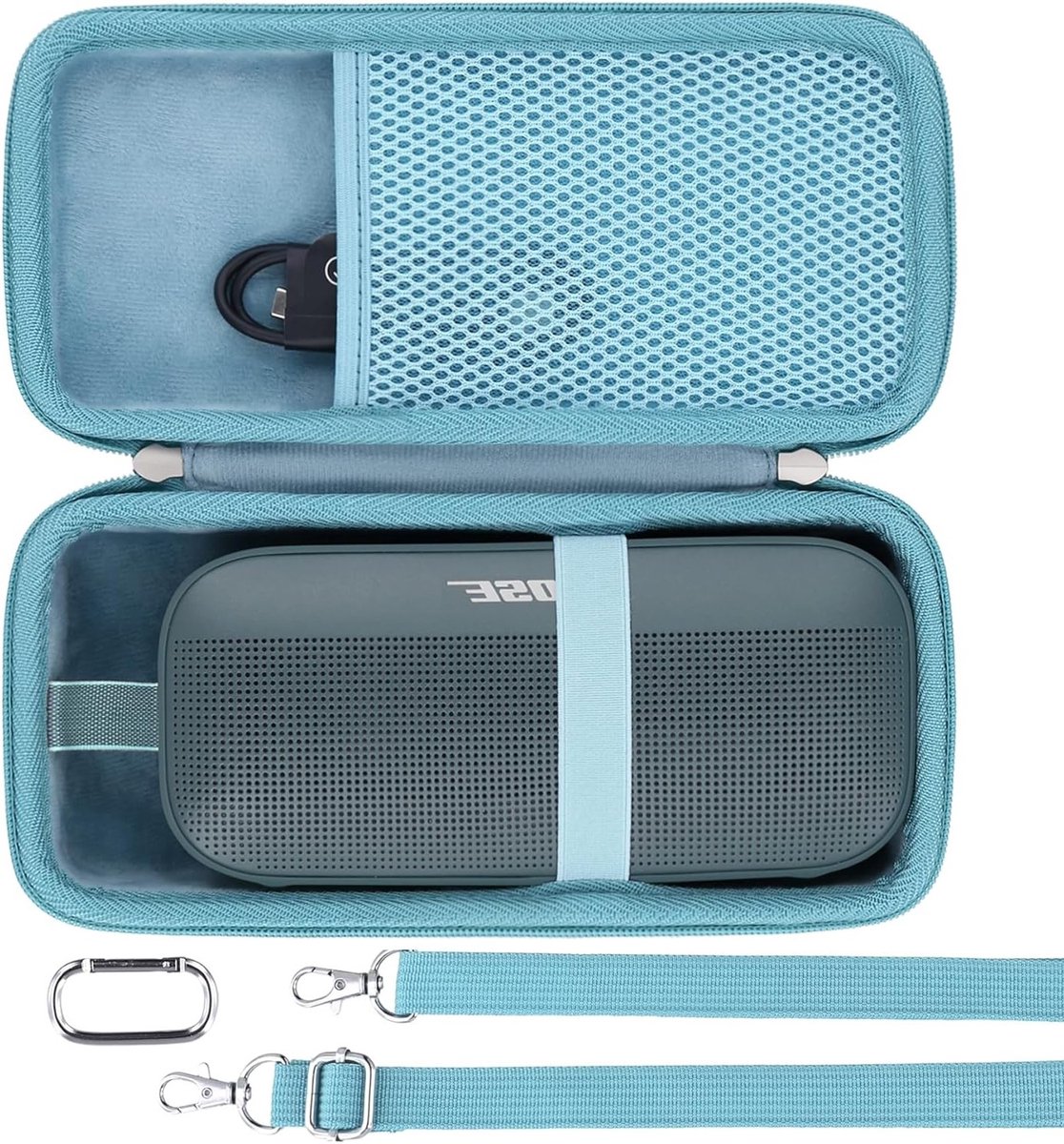 Harde Bescherming voor Bluetooth Draagbare Speaker - Geschikt voor Bose SoundLink Flex 2e Generatie, Stevige Case in Stone Blue, Ideaal voor Reizen en Outdoor Gebruik