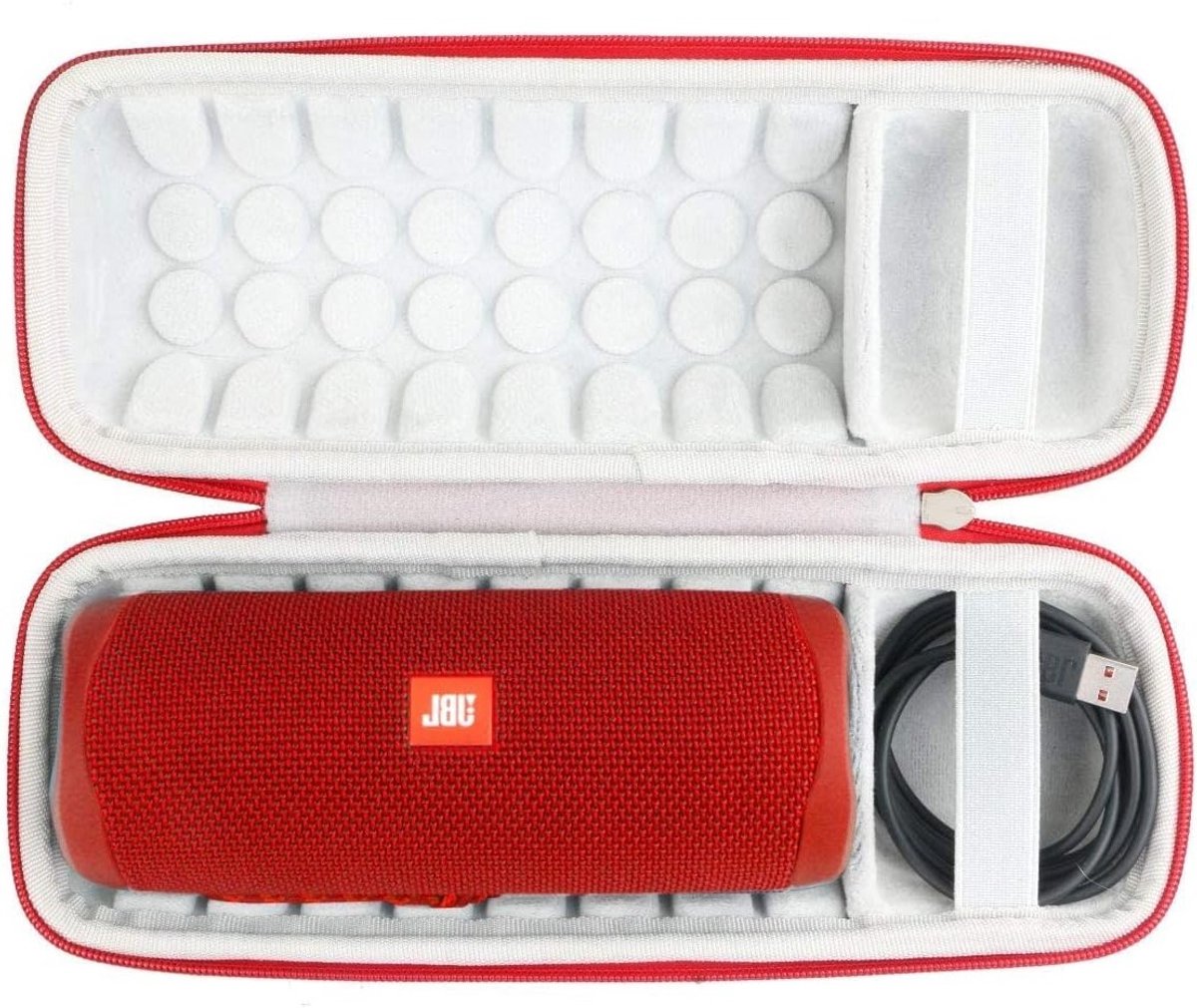 Duurzame Waterdichte Reis Hard Case voor JBL Flip 7 en Flip 6, Bescherming voor Draagbare Bluetooth Speakers, Rood/Wit, Modern Ontwerp