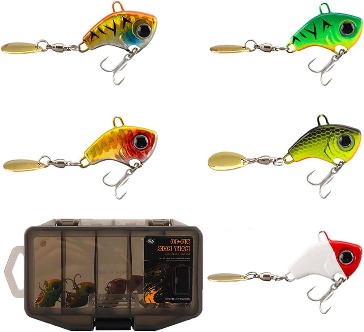 5 stuks levensechte visaas voor baars, forel, snoek en snoekbaars - Jig spinner en spinnerbait voor succesvol vissen