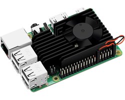 SnelShoppen - Extreme Koeling Fan Kit voor Raspberry Pi 4B & 3B - Aluminium Heatsink, Stil Koelventilator, Thermische Bands, CNC Technologie