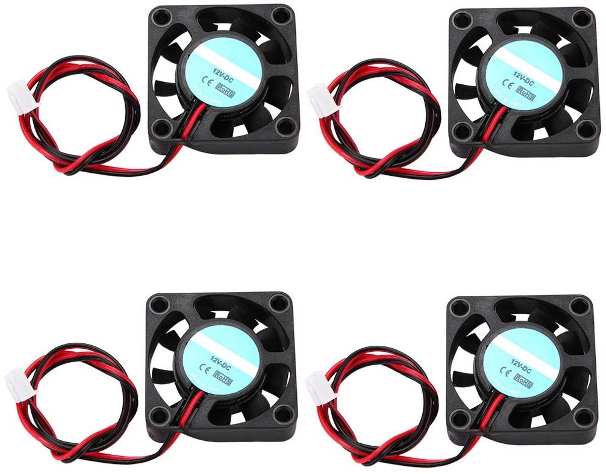 Dailygoody - 3D-printer Ventilator - Koelventilator 7000 r/min - Ideaal voor 3D-printers - Zwart - Hoge luchtstroom - Set van 4 stuks