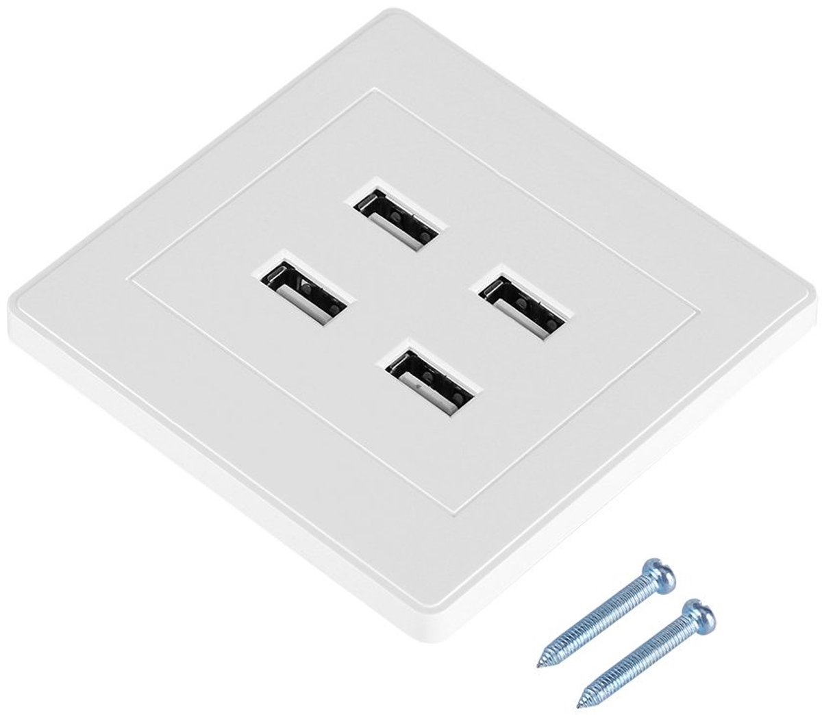 Dailygoody - USB-stopcontact - 4 poorten USB-oplader - Snelle oplaadsnelheid - Wit - Geschikt voor thuiskantoor en openbare plaatsen - Ideaal voor sma..