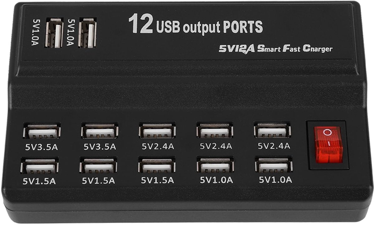 Allecto - USB 3.0 hub - 12-poorts USB-splitterhub - Snel opladen - Compact formaat - Geschikt voor telefoon en pc - Ideaal voor thuisgebruik