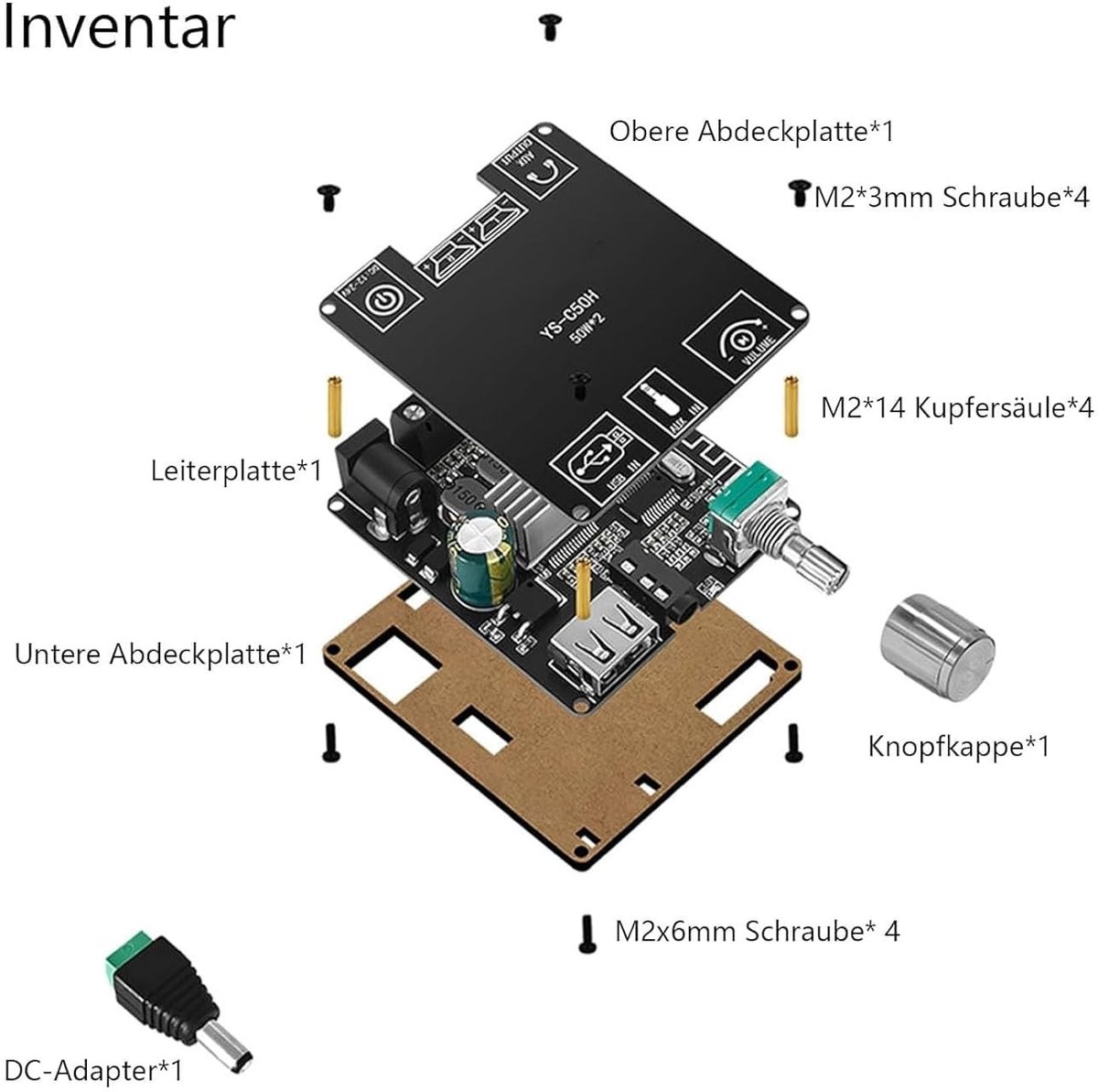 Dailygoody - Bluetooth Versterker Module - TPA3116 Hi-Fi Digitale Stereo Amplifier - Krachtige Geluidskwaliteit - Compact en Stijlvol - Ideaal voor Mu... thumbnail 2