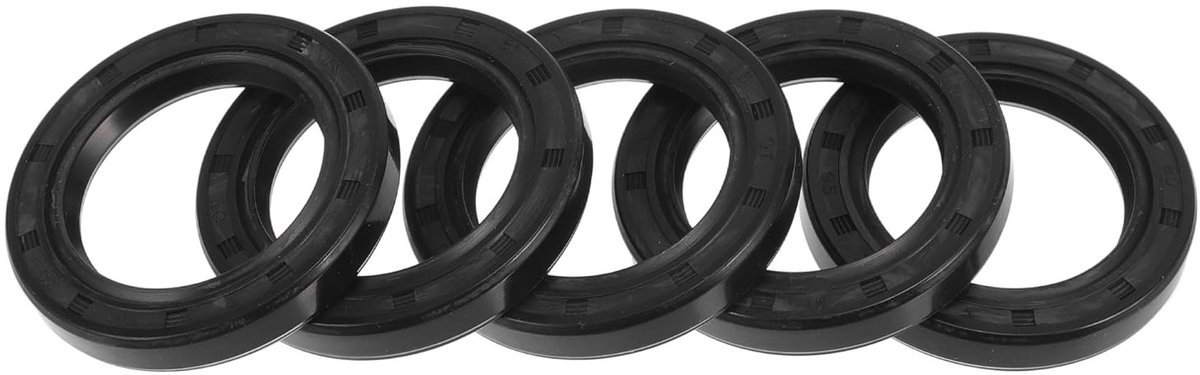 Universele Dubbele Lip Oliekeerring met Stalen Ring en Draaifeder, 32 x 47 x 7 mm, Hoogdruk NBR Rubber, Zwart, Verpakking van 5, Voor Motoren en Machines