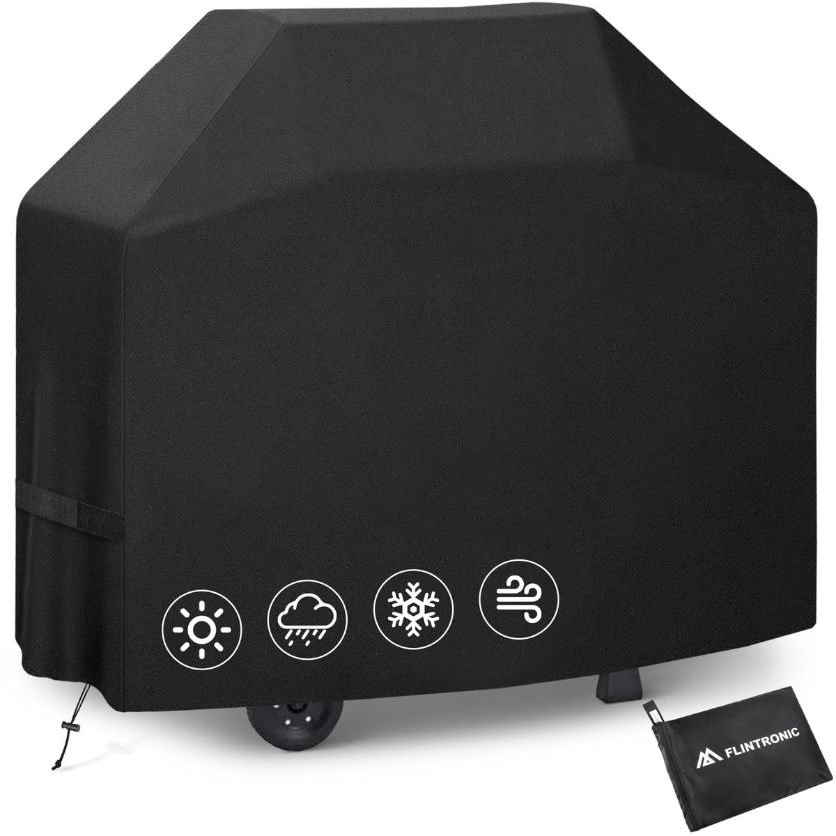 Dailygoody - BBQ-hoezen - Waterdichte barbecuebescherming - Zwart - UV-bestendig en scheurvast - Buiten gebruik - 147x61x117 cm