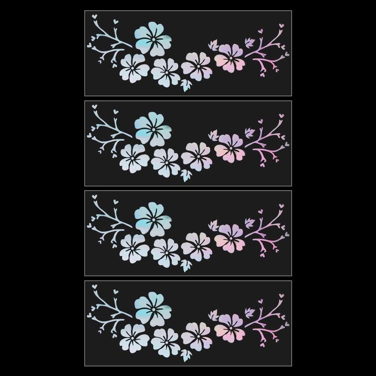 Dailygoody - Hibiscus Bloem Sticker - Reflecterende Auto Sticker - Waterdicht Vinyl - Kleurrijke Stickers - Decor voor SUV en Motorfiets