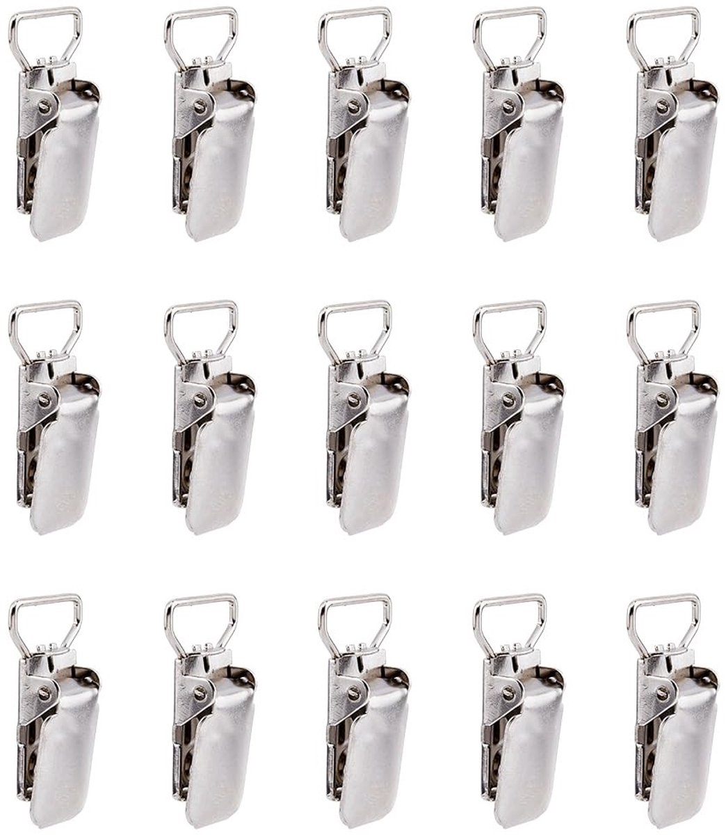 Dailygoody - IJzeren Tapijtclips - Zware Wandclips voor Tapijt - Platina - Hangende Clips voor Handdoek en Sjaal - 15 Stuks - Geschikt voor Diverse To