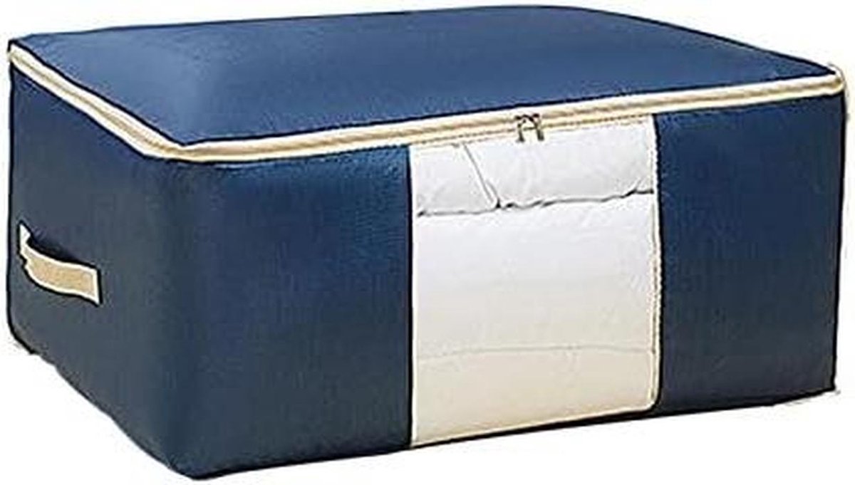 Opbergtas Kleding - Quilt Tas - Onderbed Opslag - Doorkijkvenster - 60x50x28cm - Grijs