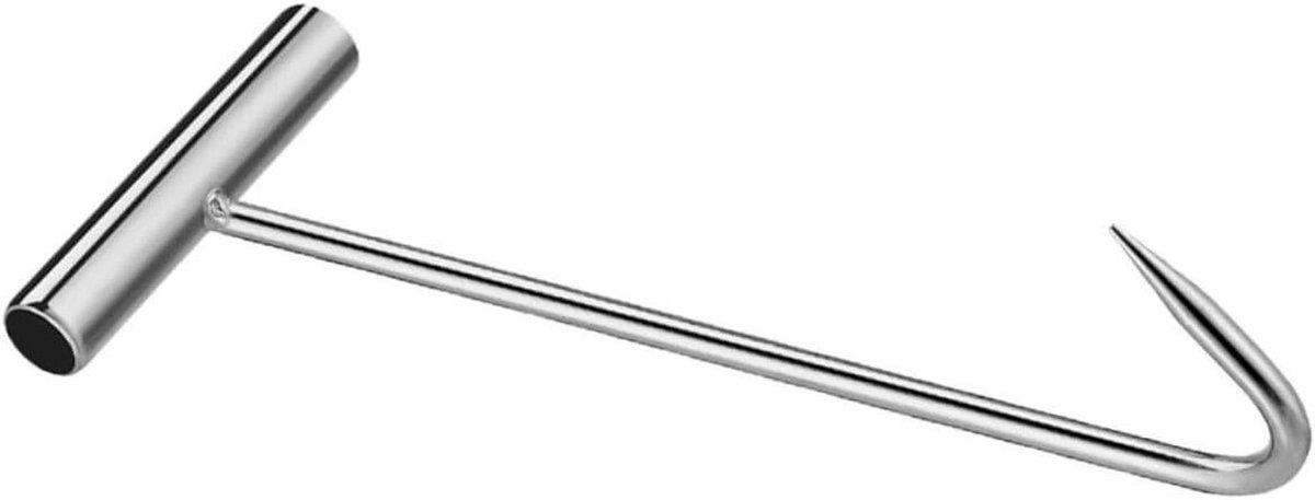 Putdeksel Haak - Deksel Lifter - Zware Lasten Tillen - Ergonomische Grip - 29 cm - Zilver