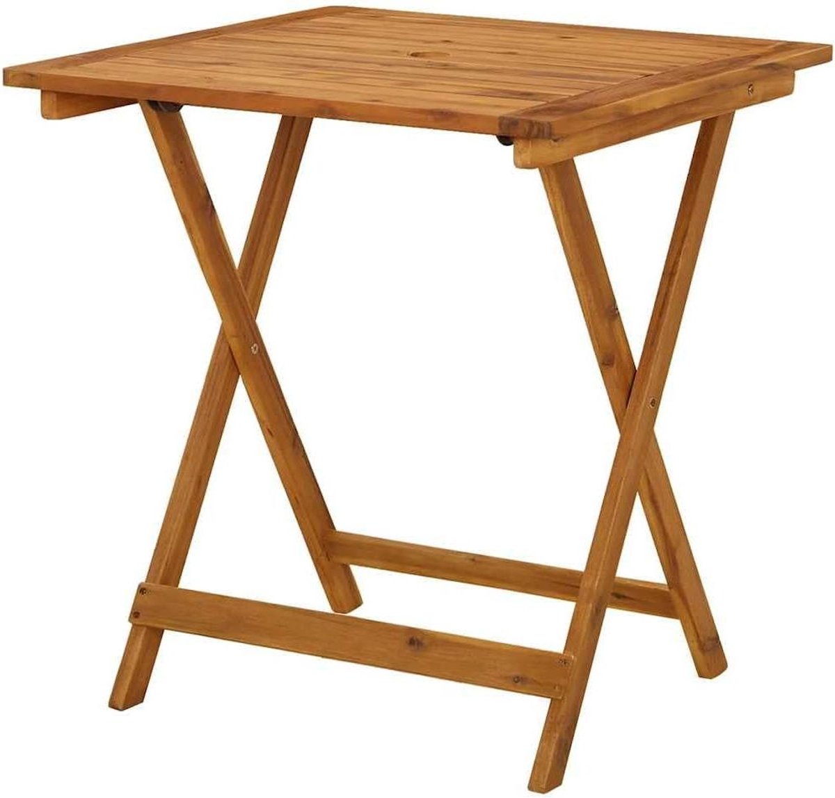 Tuintafel Inklapbaar - Houten Tafel Balkon - Buiten Eten - Massief Acaciahout - 70 x 70 x 75 cm - Bruin