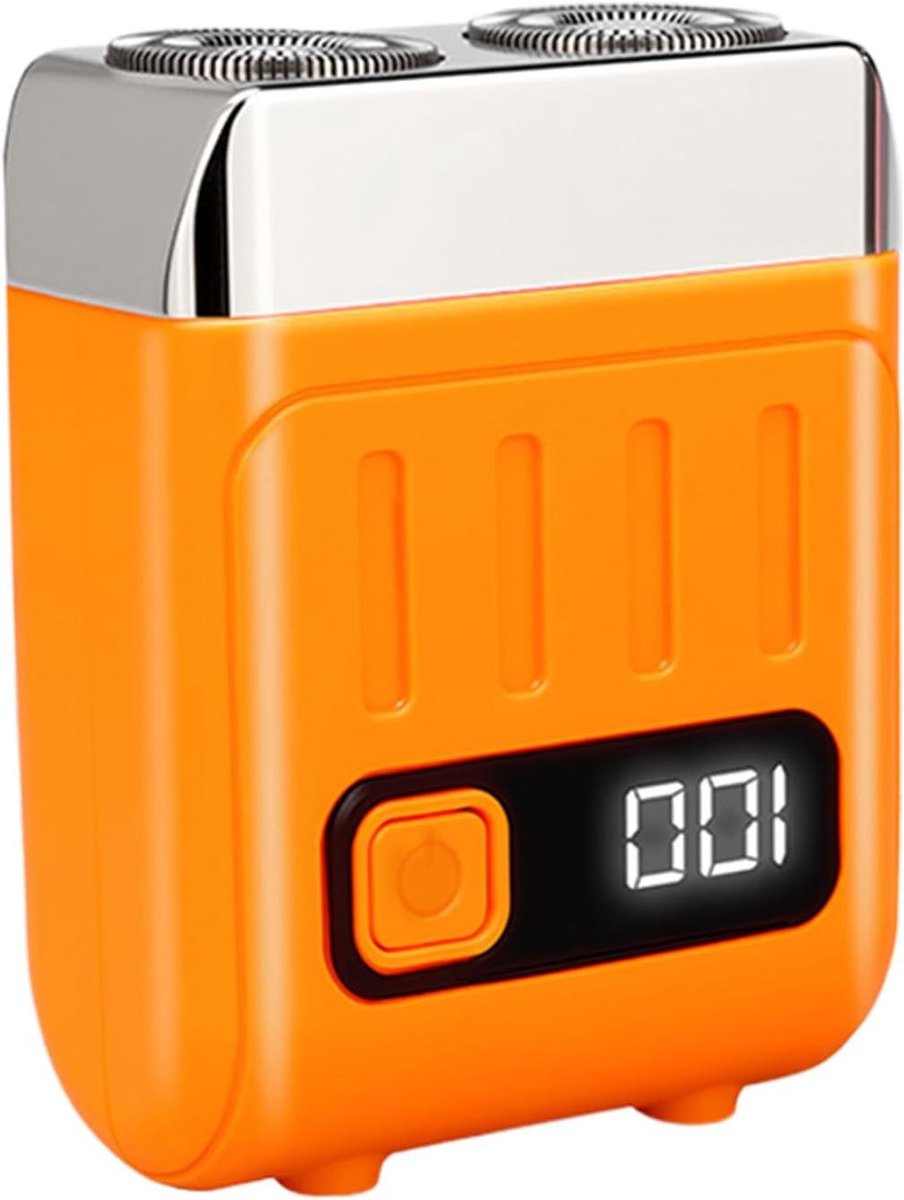 Mini scheerapparaat - Elektrisch reisapparaat - Onderweg verzorgen - Dubbele kop systeem - 7x55x29cm - Zwart