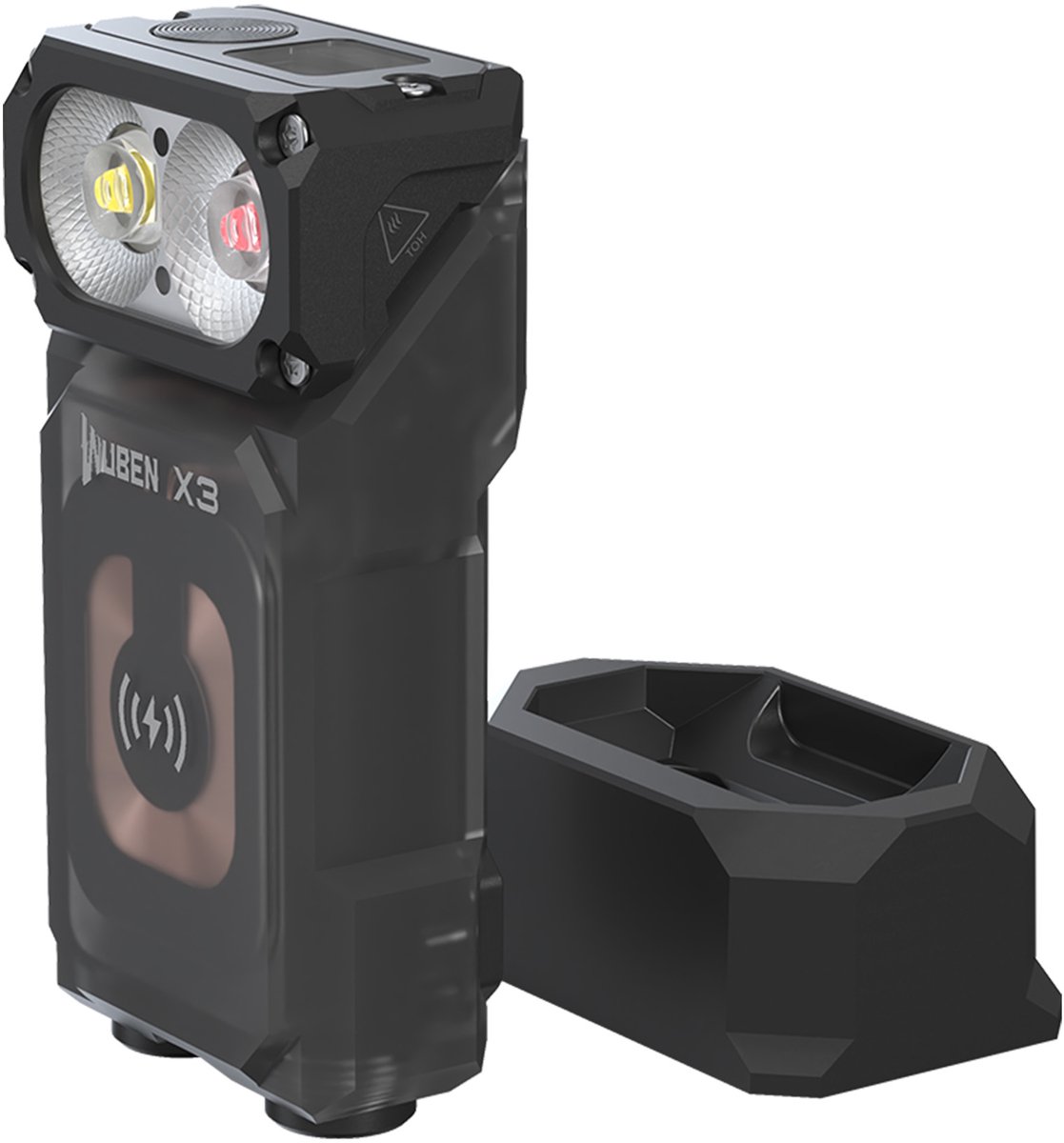 WUBEN X3 Lightok Owl EDC Flashlight - Oplaadbare Mini 1000 Lumen Zaklamp met 180° Roteerbare Kop- Black
