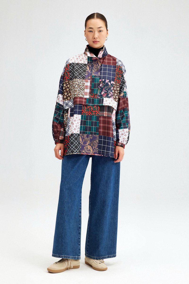 Touché Privé - Geprint patchwork windjack - Meerkleurig - Dames