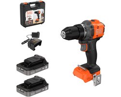 BLACK+DECKER 18V Brushless Schroefboormachine in koffer (met 2x2.5Ah accu en lader) - BLD782E2K-QW