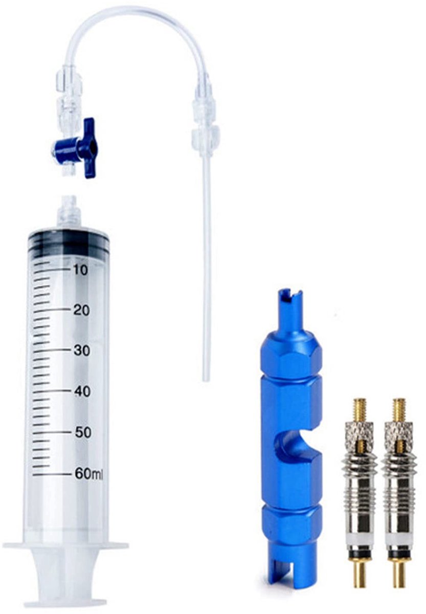 Solidchoice - Dailygoody - Fiets tubeless afdichtmiddel injector - Tubeless sealant spuit - 60 ml - Ventielgereedschap spuit - Geschikt voor unisex-volwassenen - Tr.