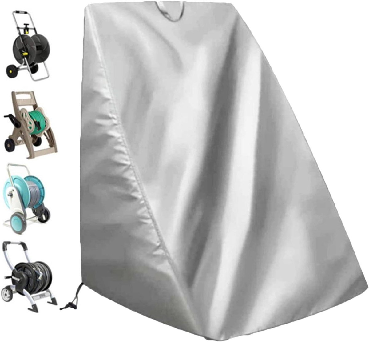 Beschermhoes Slangwagen - Hoes Slanghaspel - Buitenopslag - Dubbel Verdikt Materiaal - 120 x 60 cm - Zilver