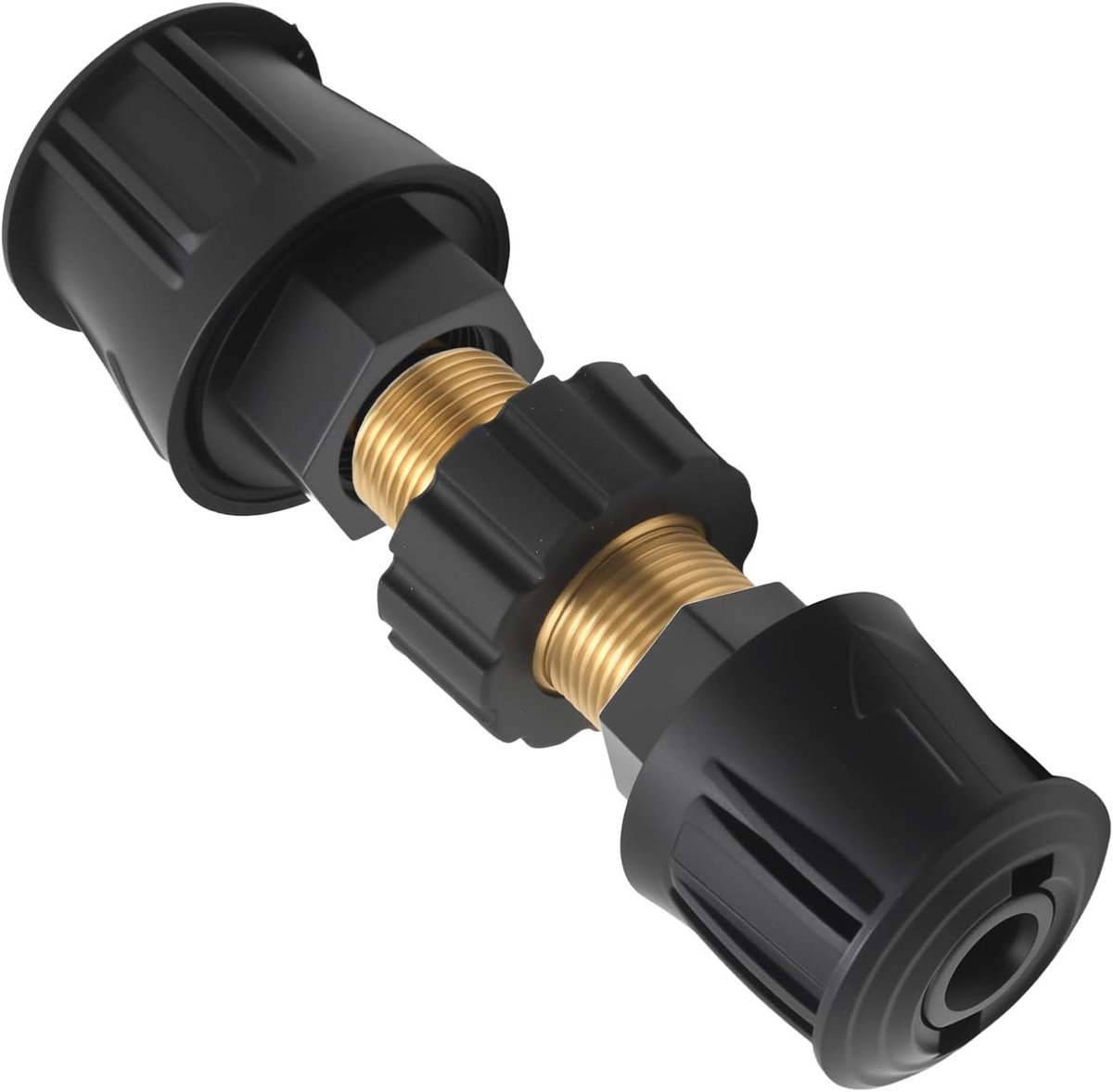Dubbele Adapter - M22 Connector - Hogedrukreiniging - Lekvrije Afdichting - 14 mm - Zwart