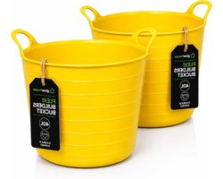 Flexi Emmer - Opbergbak Kuip - Huishoudelijk Gebruik - Sterk Flexibel Ontwerp - 40 Liter - Geel