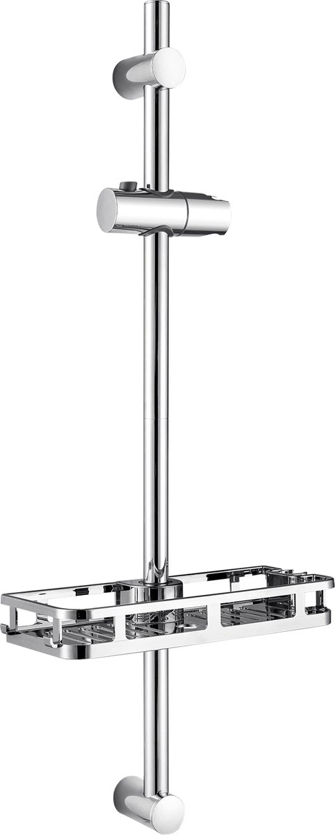 Auralum Max Luxe Glijstang Douche - 700mm - Verstelbare Glijstuk - Duurzaam RVS - Met Badkamerrekje - Chroom
