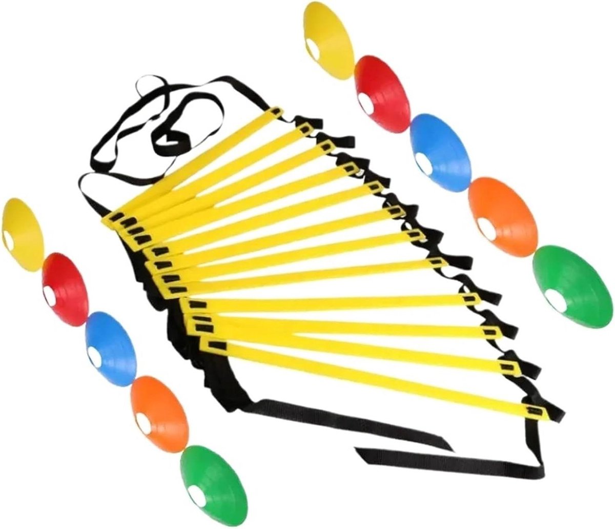 Behendigheid Ladder - Flexibiliteit Ladder - Voetbal Training - Duurzaam Materiaal - 6 Meter - Zwart