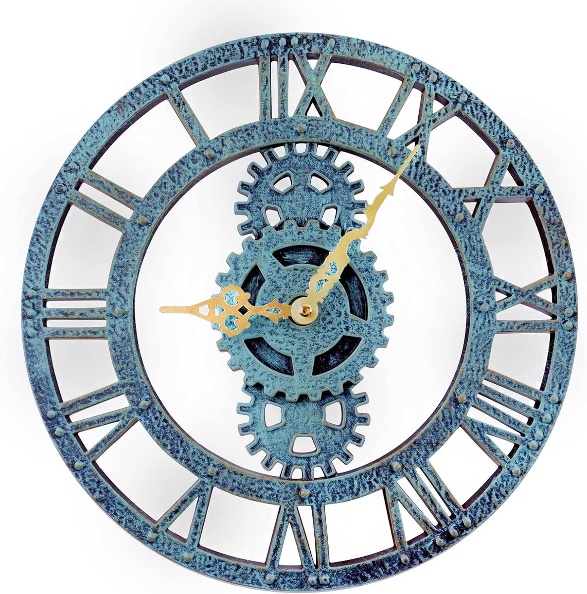 Vintage Tuin Klok 30CM - Waterdichte Retro Wandklok voor Buiten en Binnen - Industrieel Design met 3D Effect