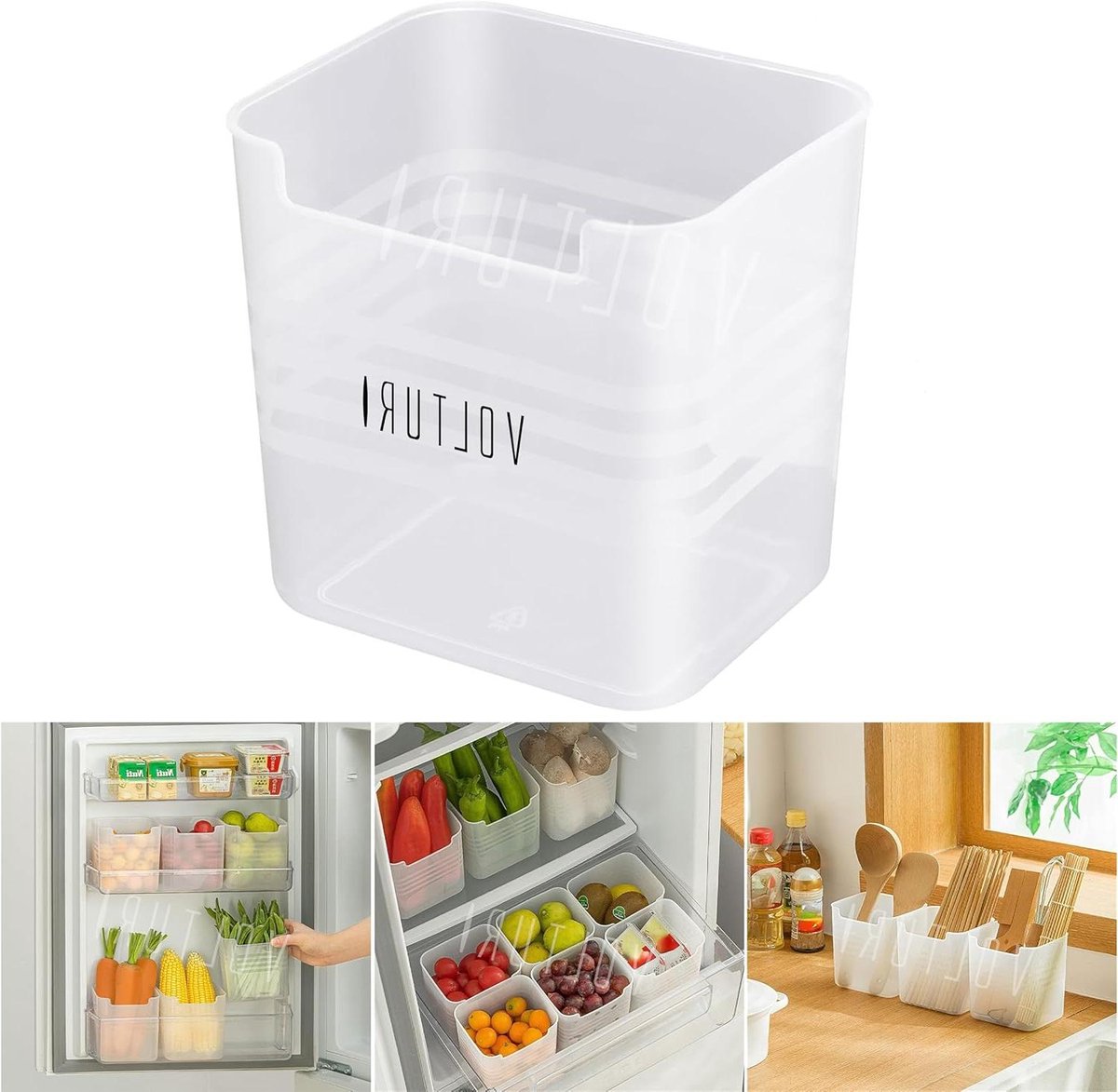 Koelkast Opbergbakken - Keuken Organizer - Voedsel Opbergen - Stapelbaar Ontwerp - Set van 6 - Transparant