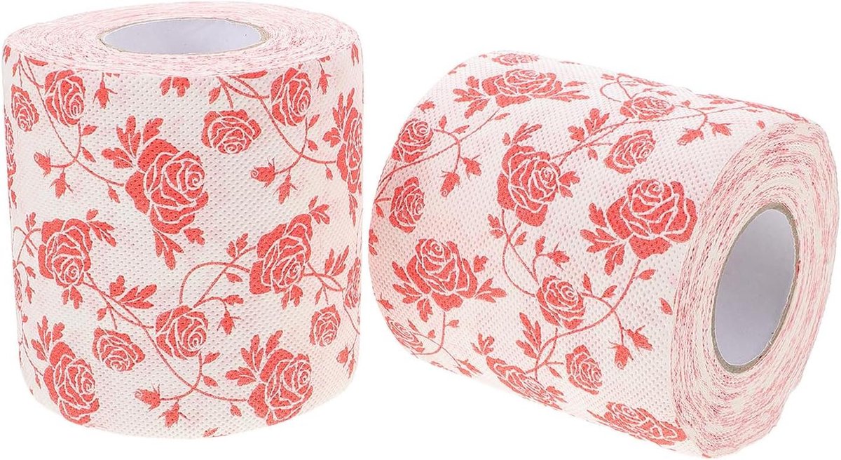 Rozen Toiletpapier - Bloemenprint Tissue - Feestelijke Decoratie - Dikke Absorberende Laag - 10 x 9 cm - Diverse Kleuren