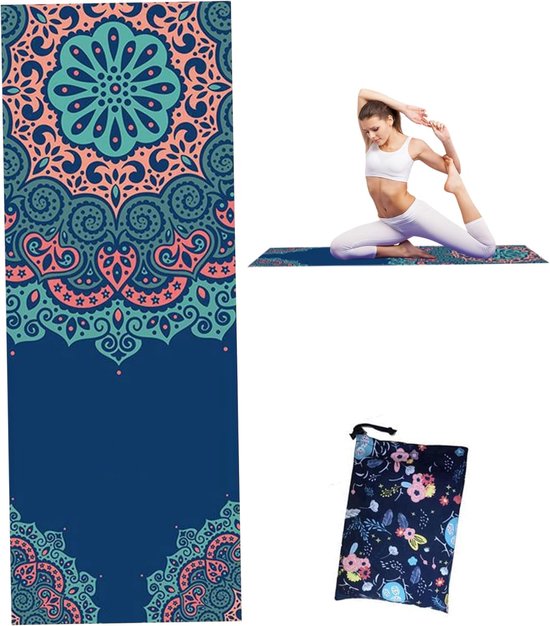 Yogamat Handdoek - Sport Handdoek - Intensieve Training - Anti-slip Onderkant - 185 x 66 cm - Grijs van Yogamat — afbeelding 5