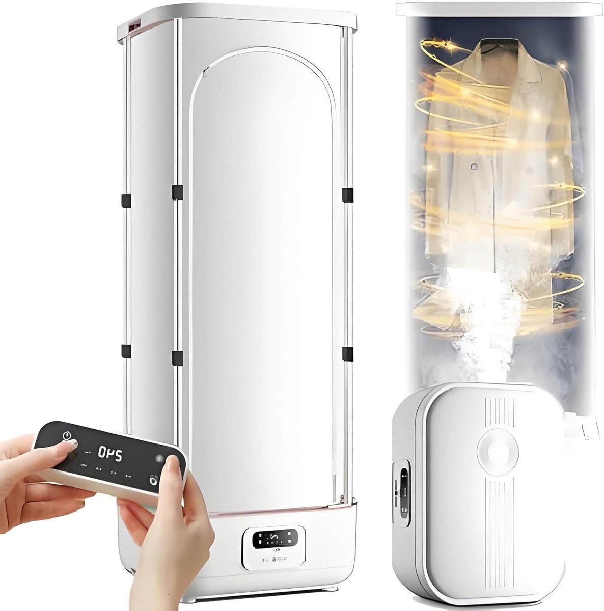Opvouwbare Wasdroger - Stoomdroger Strijkautomaat - Kreukvrij Maken - Automatische Kledingverzorging - Compact Opvouwbaar - Wit