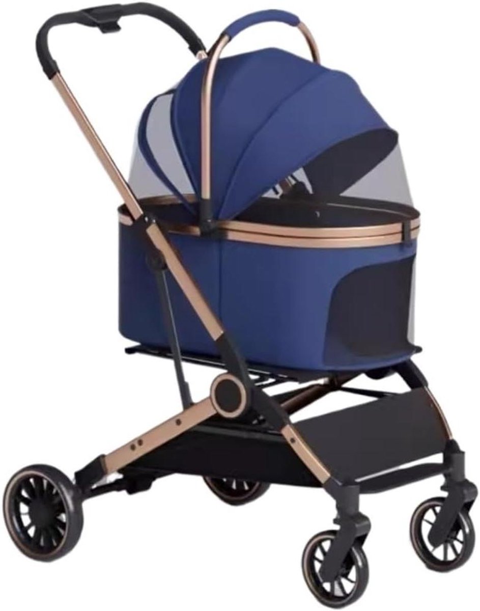 Huisdier Kinderwagen - Hondenbuggy Kattenbuggy - Comfortabel Reizen - Opvouwbaar 3-in-1 - Tot 25 kg - Zwart