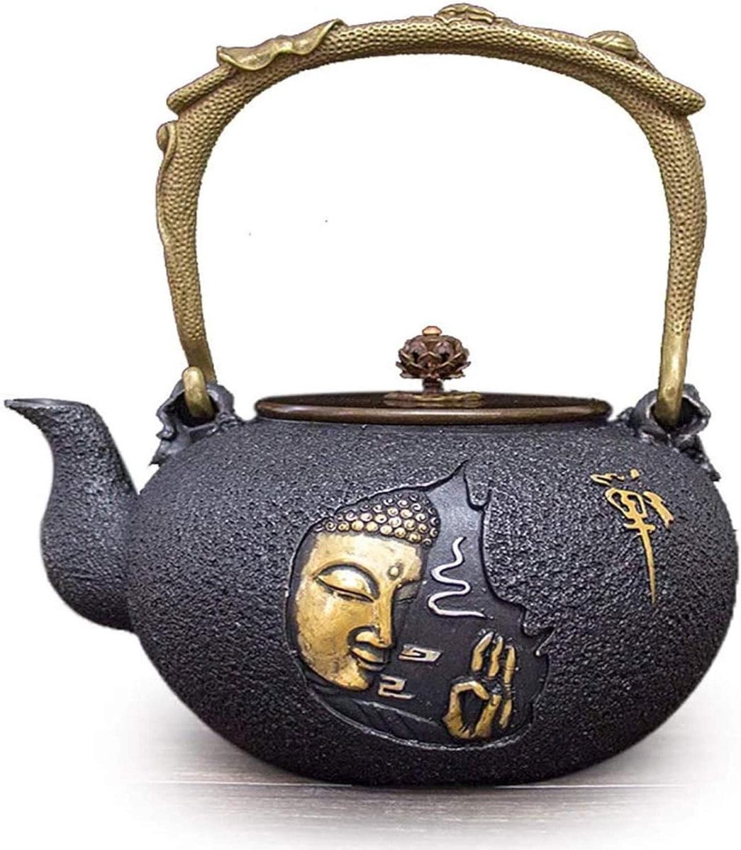 Gietijzeren Theepot - Japanse Ketel - Thee Zetten - Handgemaakt Zen Patroon - 1.3 Liter -