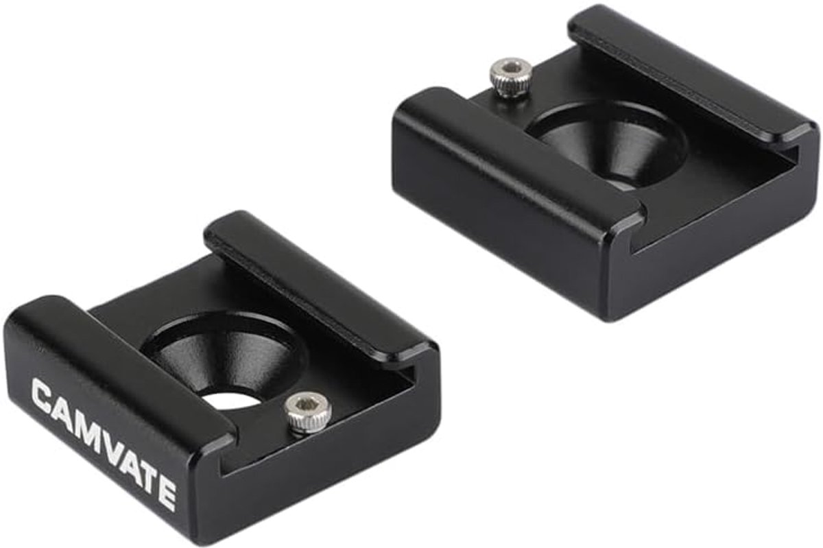 Camera Accessoire - Montagebeugel - Apparatuur Bevestigen - Lichtgewicht Aluminium - 2 Stuks - Zwart