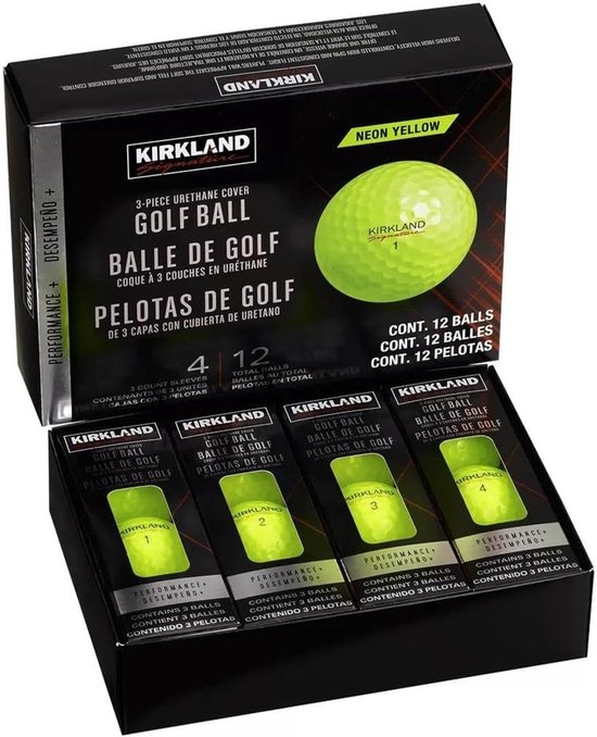 Golfballen Set - Sportballen - Sport Oefenen - 3-Delige Constructie - 24 Stuks - Neon Geel — afbeelding 4