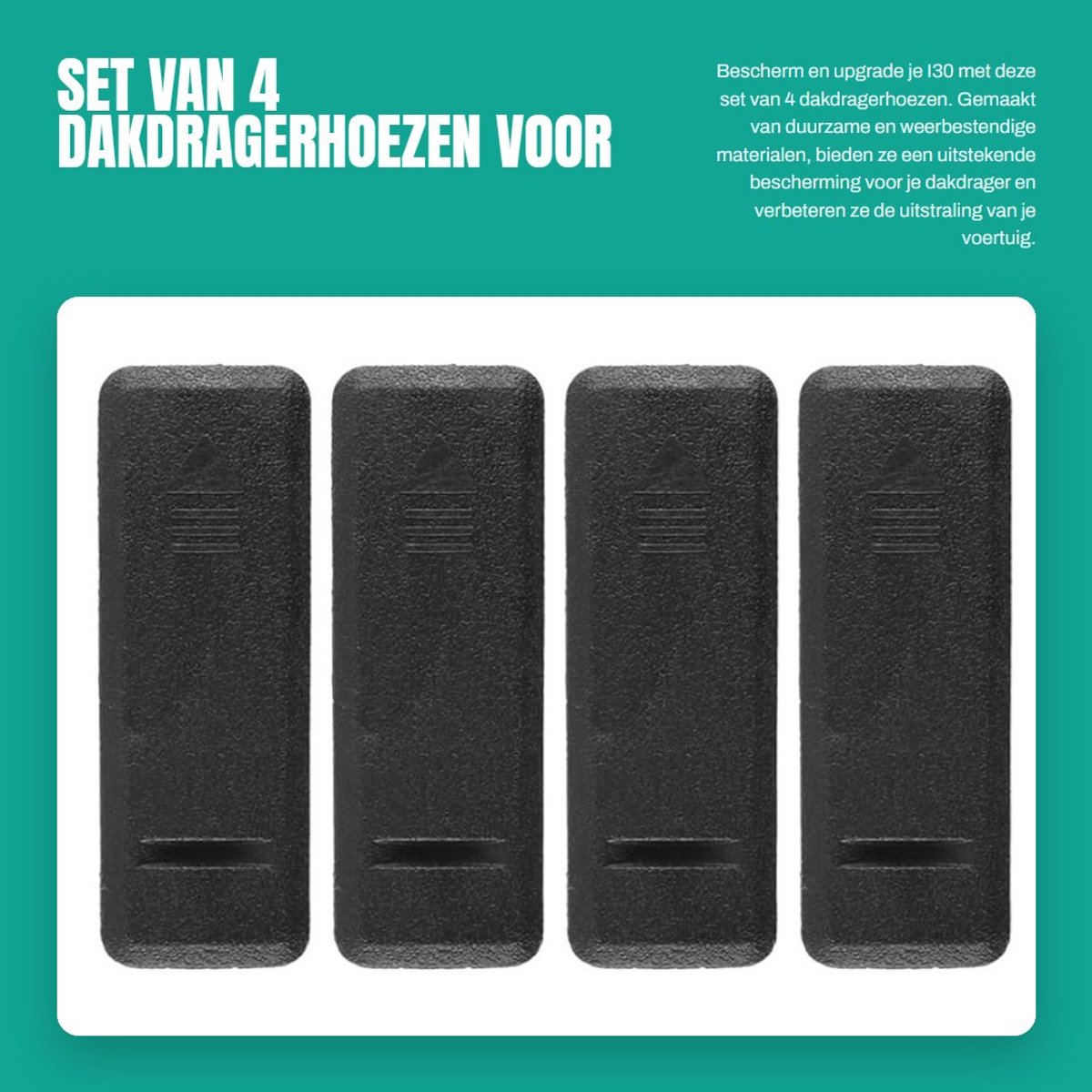 Dailygoods- Dakdragerhoezen 87255A5000 - 4 Stuks - Duurzaam - Weerbestendig - Bescherming - Eenvoudige Installatie - Dakdrager